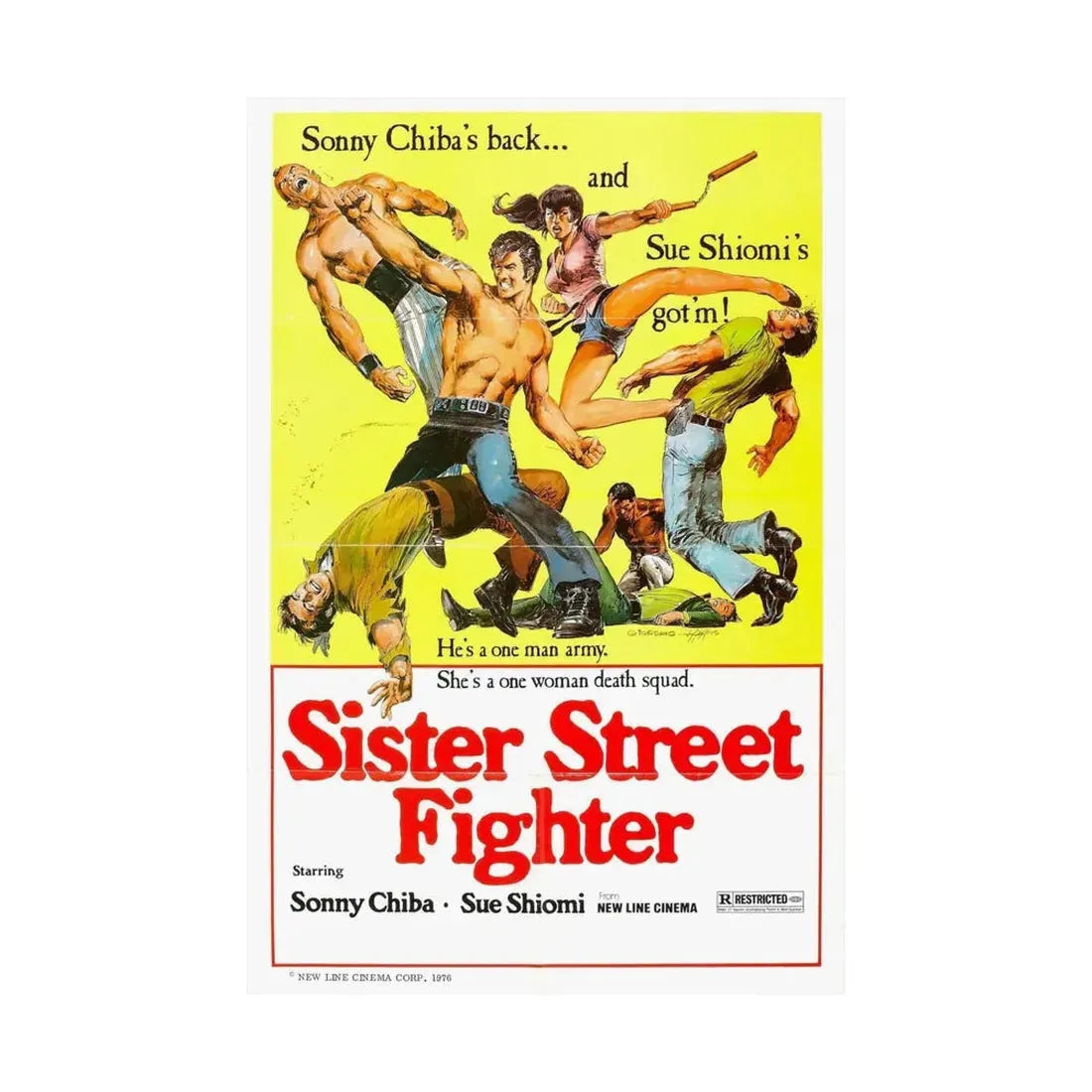 SISTER STREET FIGHTER 1974 - Paper Movie Poster - The Sticker Space