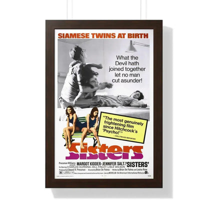 SISTERS 1972 - Framed Movie Poster 16″ x 24″ Walnut - The Sticker Space