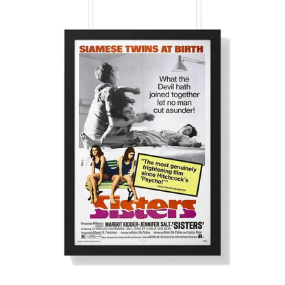SISTERS 1972 - Framed Movie Poster 20" x 30" Black - The Sticker Space
