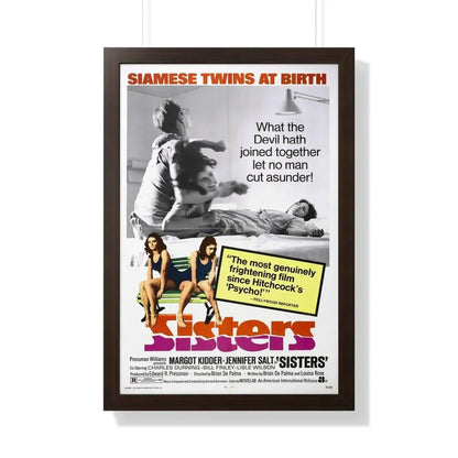 SISTERS 1972 - Framed Movie Poster 20" x 30" Walnut - The Sticker Space