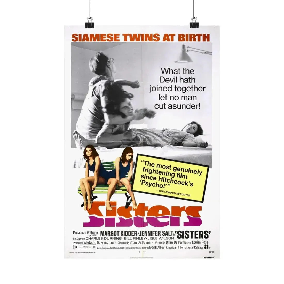 SISTERS 1972 - Paper Movie Poster 12″ x 18″ Matte - The Sticker Space
