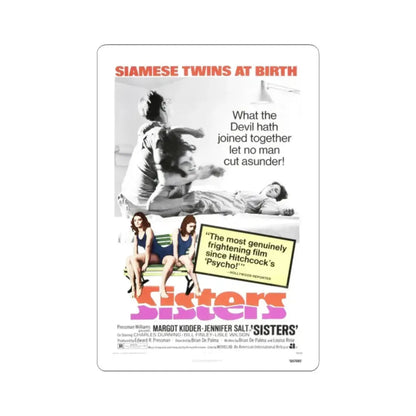 Sisters 1973 Movie Poster - STICKER Vinyl Kiss-Cut Decal 2 Inch White - The Sticker Space