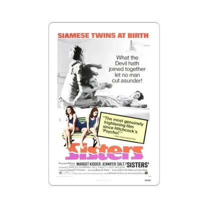 Sisters 1973 Movie Poster - STICKER Vinyl Kiss-Cut Decal 4 Inch White - The Sticker Space