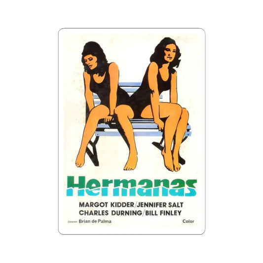 SISTERS (2) 1972 Movie Poster - STICKER Vinyl Kiss-Cut Decal 2 Inch White - The Sticker Space