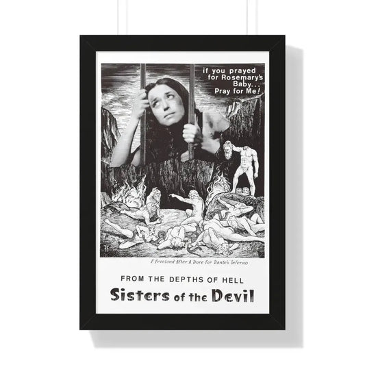 SISTERS OF THE DEVIL (THE DEVIL'S SISTERS) 1966 - Framed Movie Poster 16″ x 24″ Black - The Sticker Space