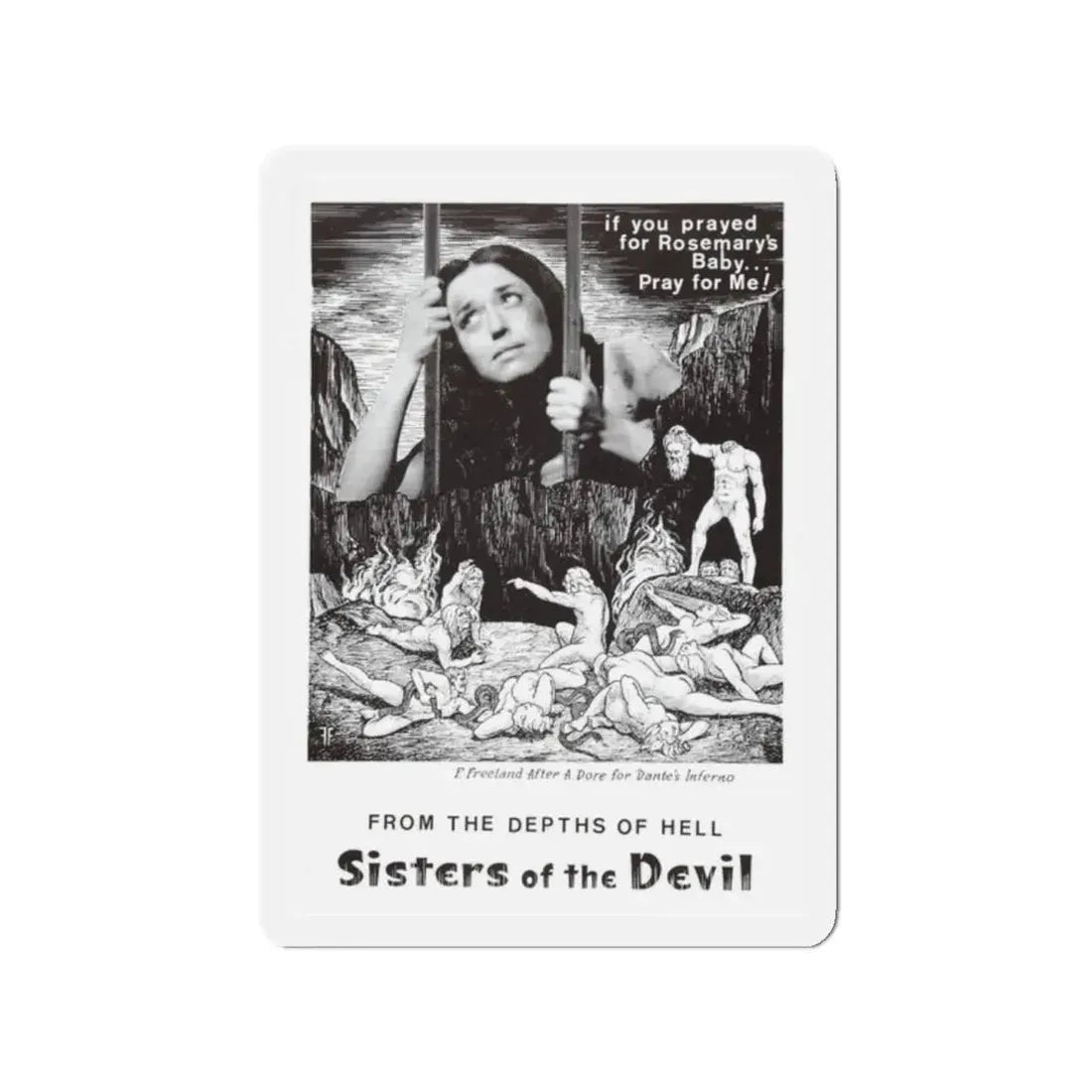 SISTERS OF THE DEVIL (THE DEVIL'S SISTERS) 1966 Movie Poster - Refrigerator Magnet 2 Inch - The Sticker Space
