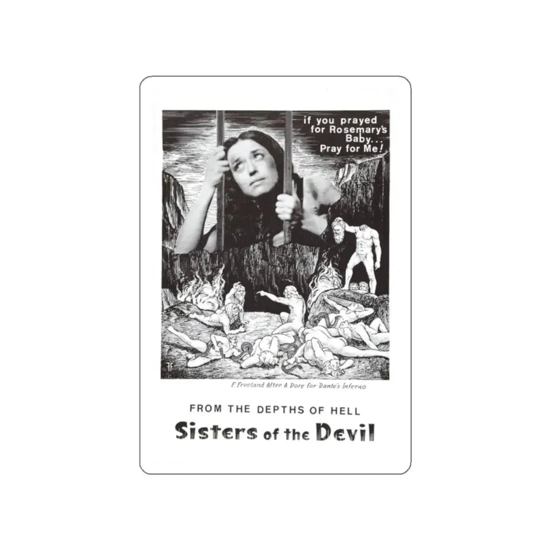SISTERS OF THE DEVIL (THE DEVIL'S SISTERS) 1966 Movie Poster STICKER Vinyl Die-Cut Decal 2 Inch - The Sticker Space