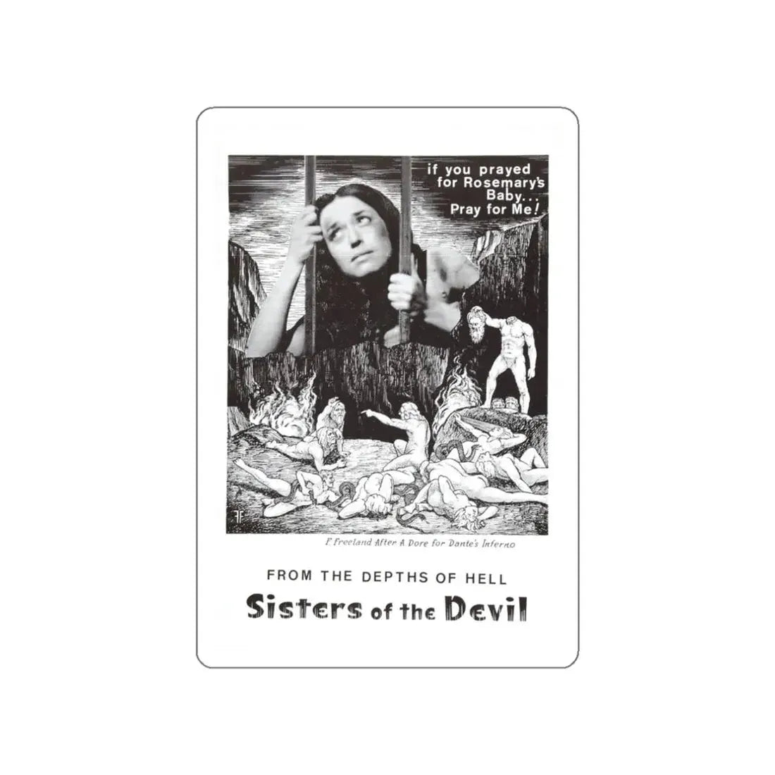 SISTERS OF THE DEVIL (THE DEVIL'S SISTERS) 1966 Movie Poster STICKER Vinyl Die-Cut Decal 3 Inch - The Sticker Space