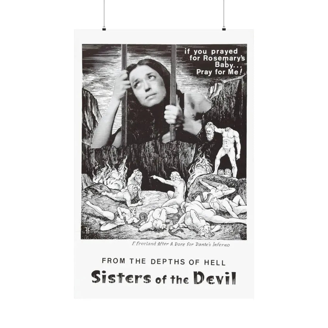 SISTERS OF THE DEVIL (THE DEVIL'S SISTERS) 1966 - Paper Movie Poster 36" x 54" Matte - The Sticker Space