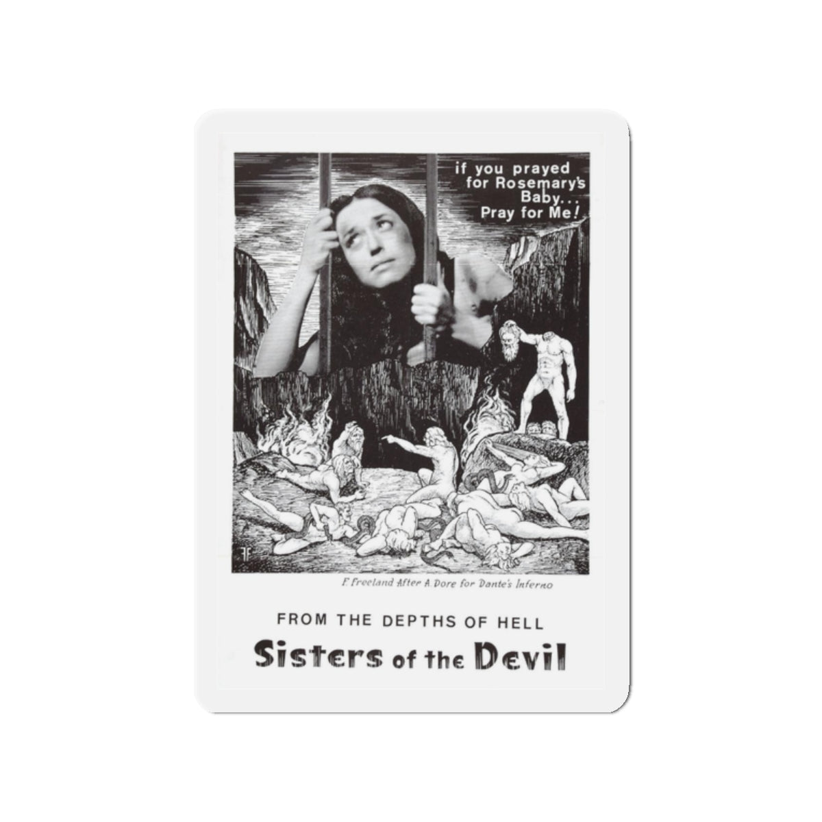 SISTERS OF THE DEVIL (THE DEVIL'S SISTERS) 1966 Movie Poster - Refrigerator Magnet-2" x 2"-The Sticker Space