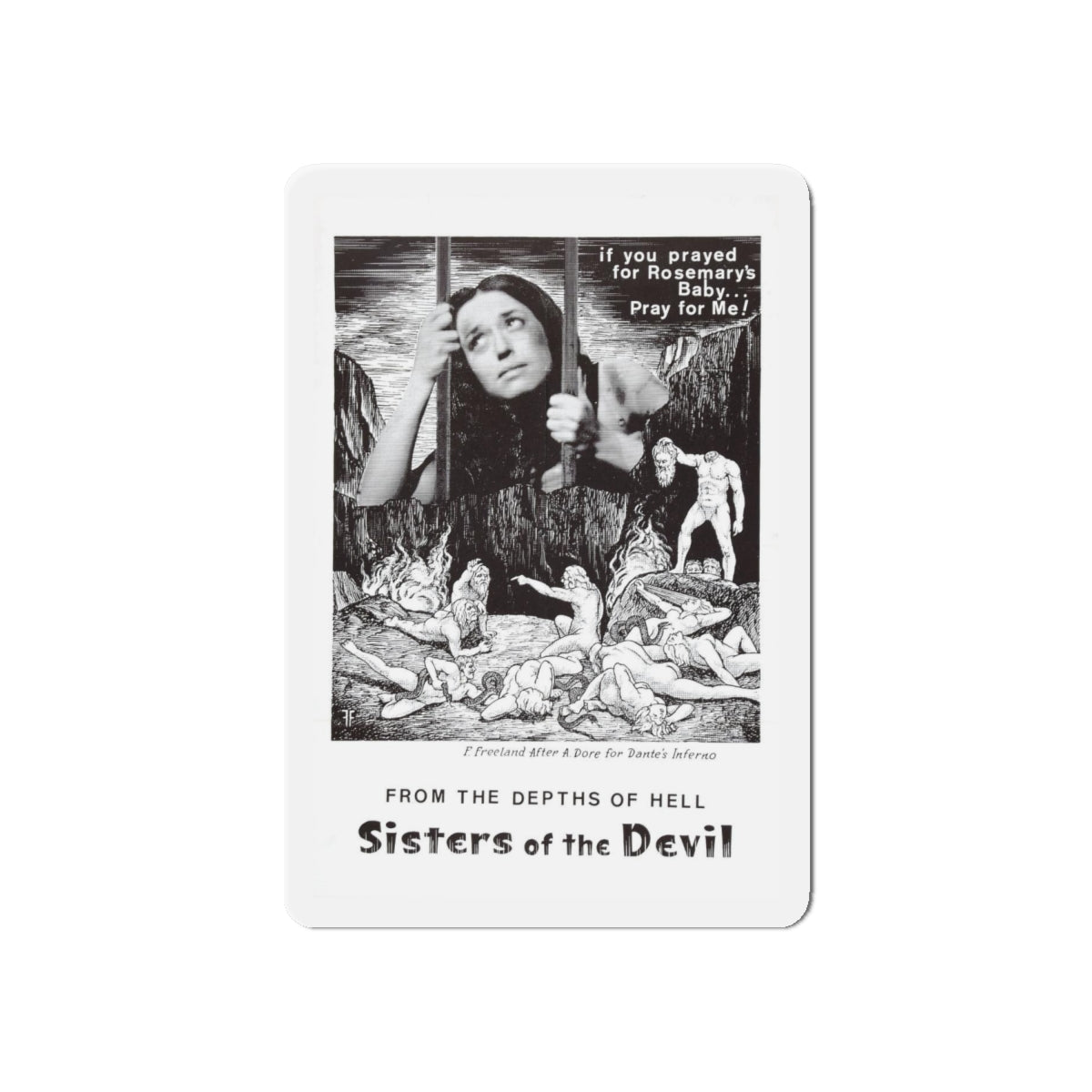 SISTERS OF THE DEVIL (THE DEVIL'S SISTERS) 1966 Movie Poster - Refrigerator Magnet-6 × 6"-The Sticker Space