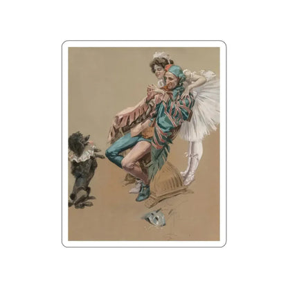 Sitting at Attention, 1908 (Magazine Illustration) STICKER Vinyl Die-Cut Decal White Die-Cut 6 Inch - The Sticker Space