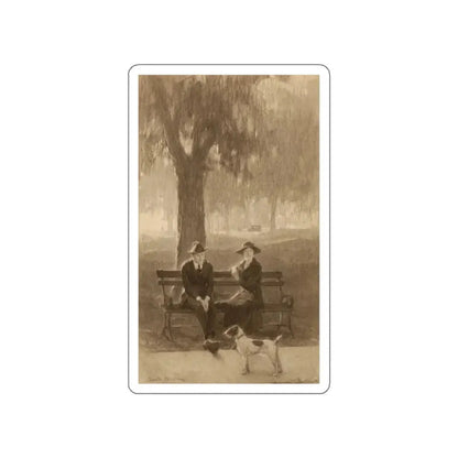 Sitting in the Park (Magazine Illustration) STICKER Vinyl Die-Cut Decal White Die-Cut 2 Inch - The Sticker Space