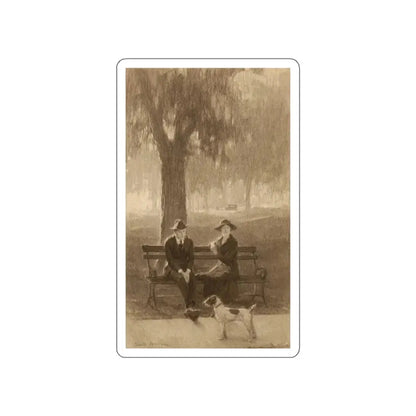 Sitting in the Park (Magazine Illustration) STICKER Vinyl Die-Cut Decal White Die-Cut 3 Inch - The Sticker Space