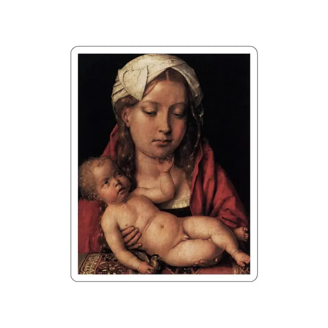SITTOW, Michel - Virgin and Child (Artwork) STICKER Vinyl Die-Cut Decal White Die-Cut 5 Inch - The Sticker Space
