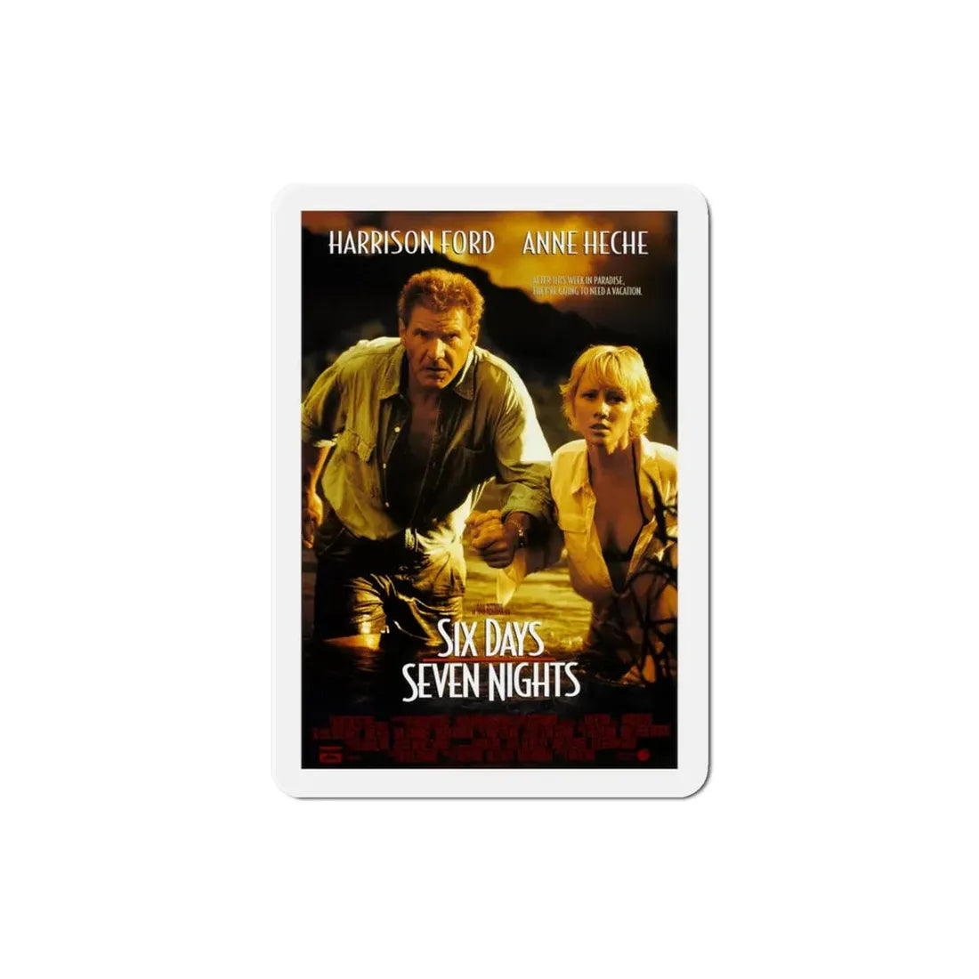 Six Days Seven Nights 1998 Movie Poster Refrigerator Magnet 3 Inch - The Sticker Space