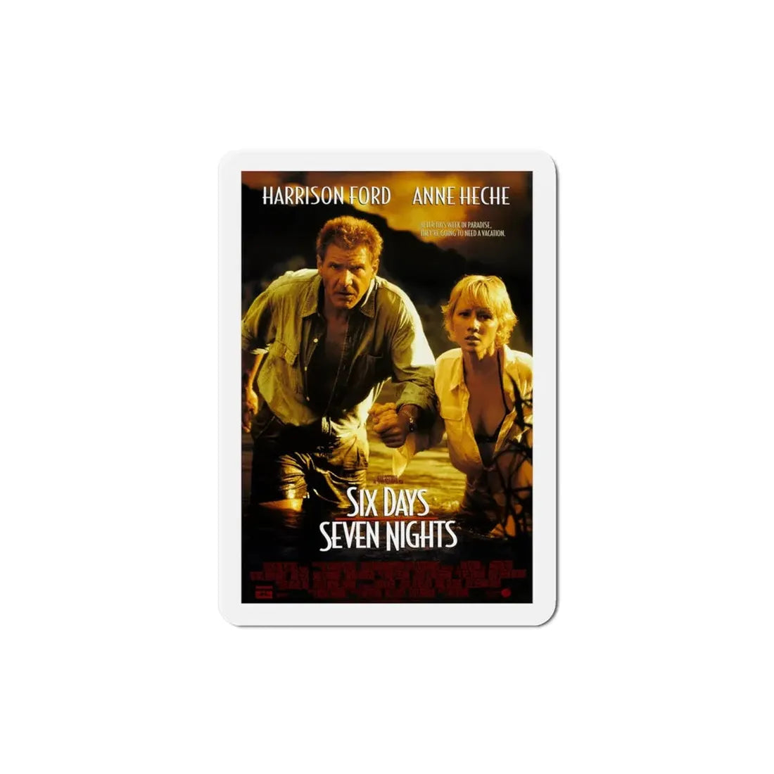 Six Days Seven Nights 1998 Movie Poster Refrigerator Magnet 4 Inch - The Sticker Space