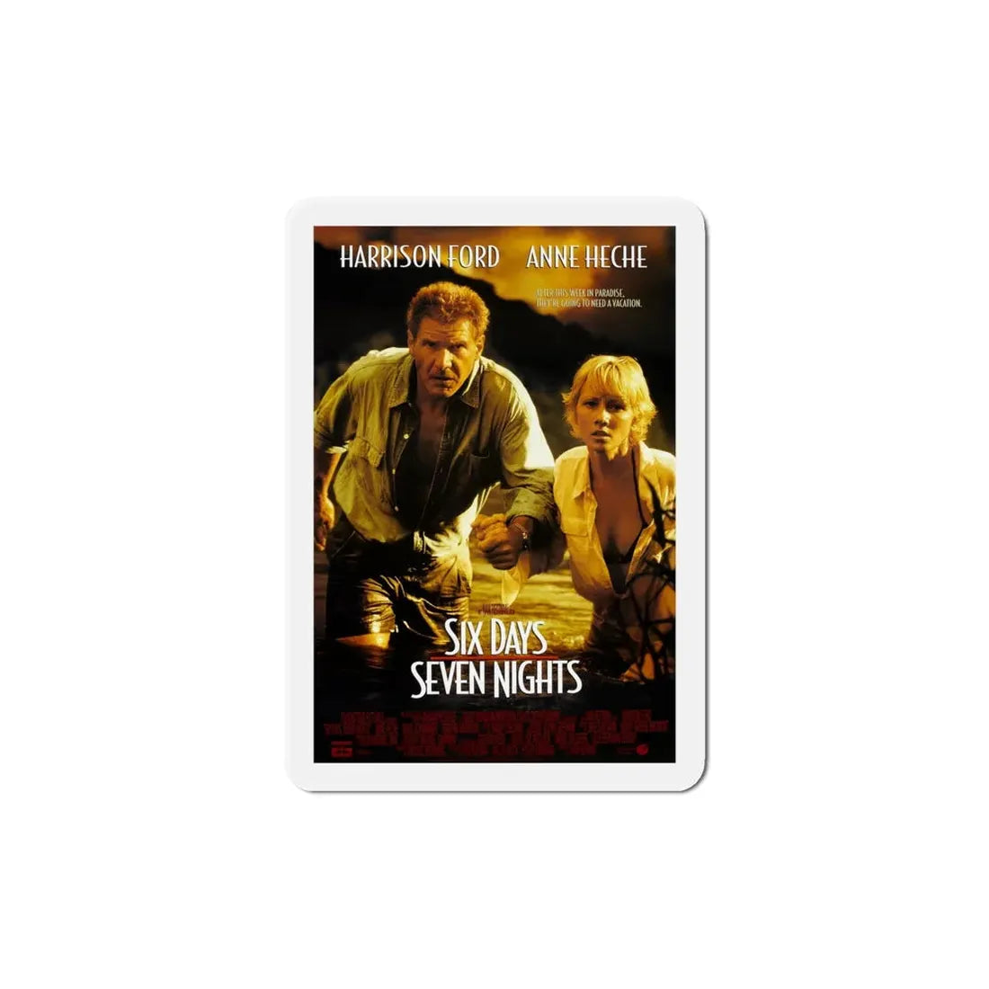 Six Days Seven Nights 1998 Movie Poster Refrigerator Magnet 6 Inch - The Sticker Space