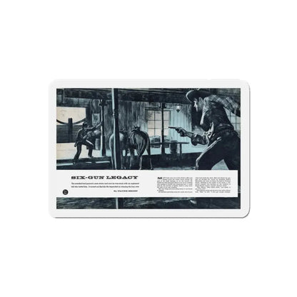 Six-Gun Legacy, Climax magazine, March 1959 (Magazine Illustration) Refrigerator Magnet 5 Inch Die-Cut - The Sticker Space