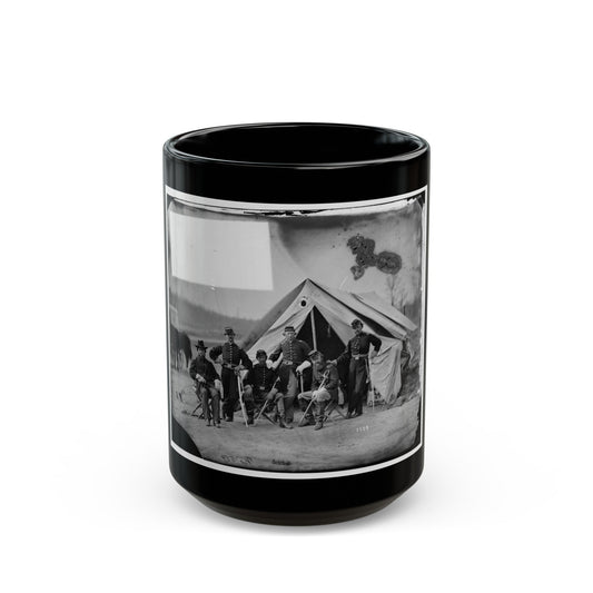 Six Officers Of The 17th New York Battery, Probably At Camp Barry, Near Washington, D.C. (U.S. Civil War) Black Coffee Mug-15oz-The Sticker Space