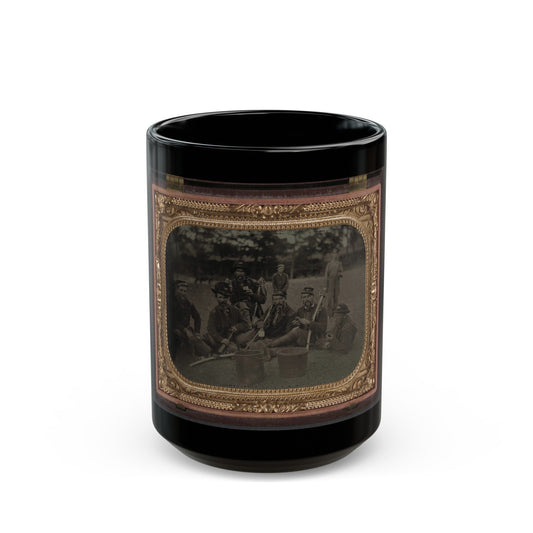 Six Unidentified Soldiers In 45th Ohio Infantry Regiment Officers' Uniforms With Sabers (1) (U.S. Civil War) Black Coffee Mug-15oz-The Sticker Space