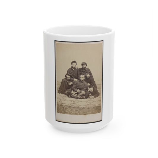 Six Unidentified Soldiers In Union Uniforms With Cigars And Pipe (U.S. Civil War) White Coffee Mug-15oz-The Sticker Space