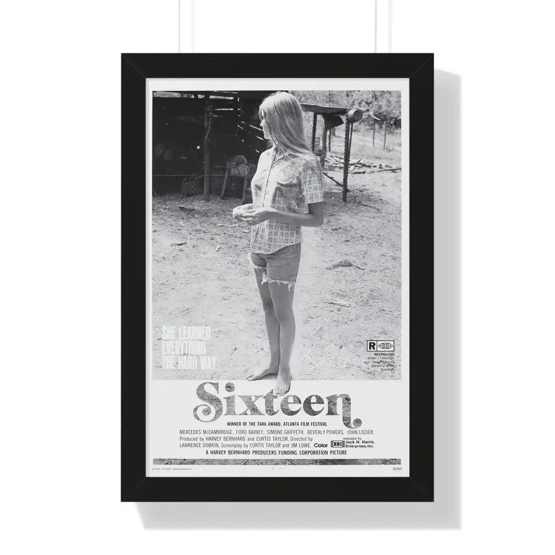 SIXTEEN 1972 - Framed Movie Poster 16″ x 24″ Black - The Sticker Space