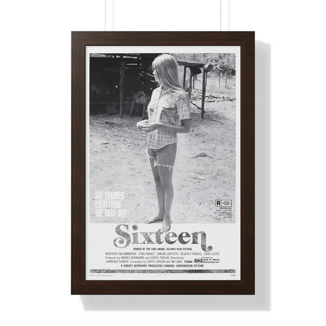SIXTEEN 1972 - Framed Movie Poster 16″ x 24″ Walnut - The Sticker Space