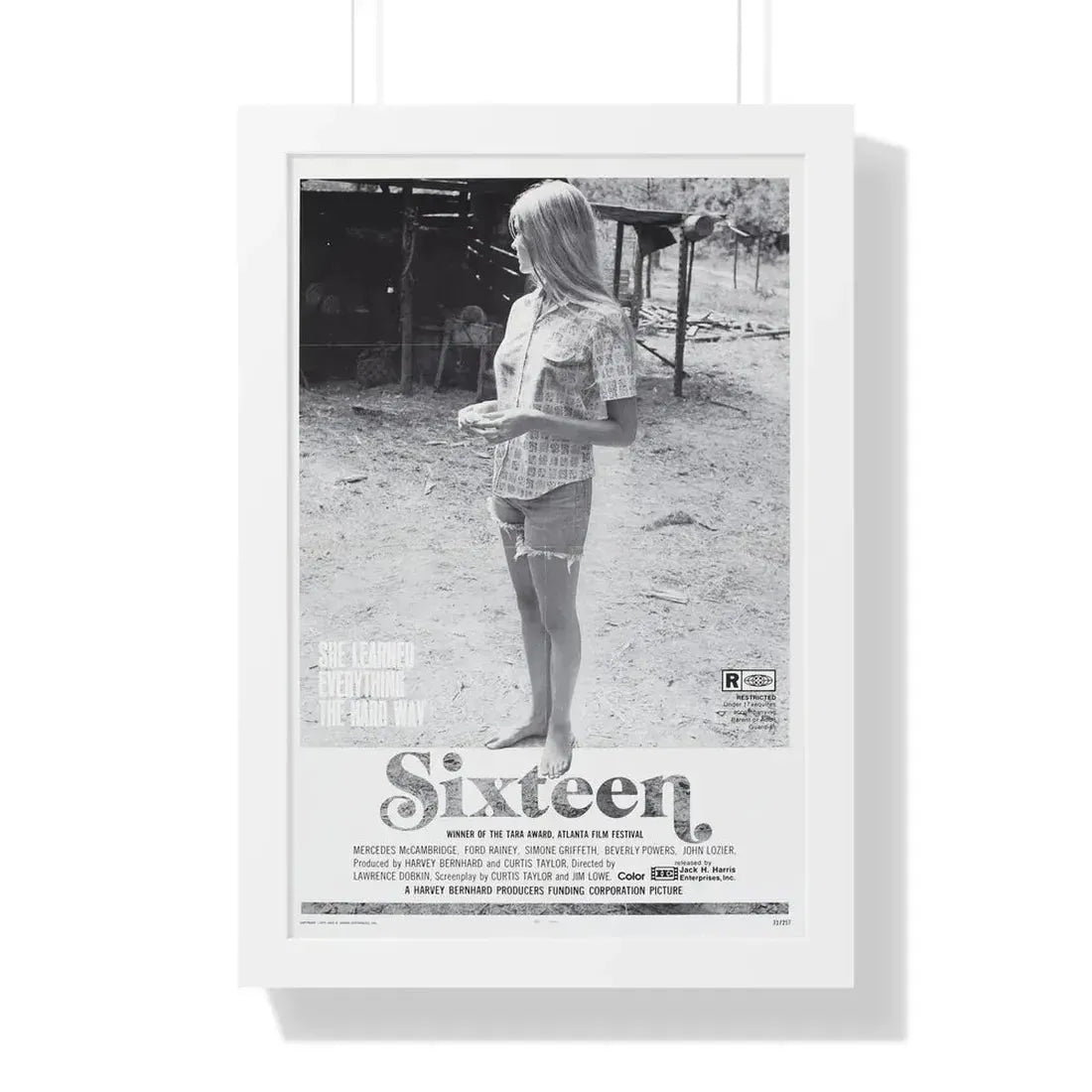 SIXTEEN 1972 - Framed Movie Poster 16″ x 24″ White - The Sticker Space