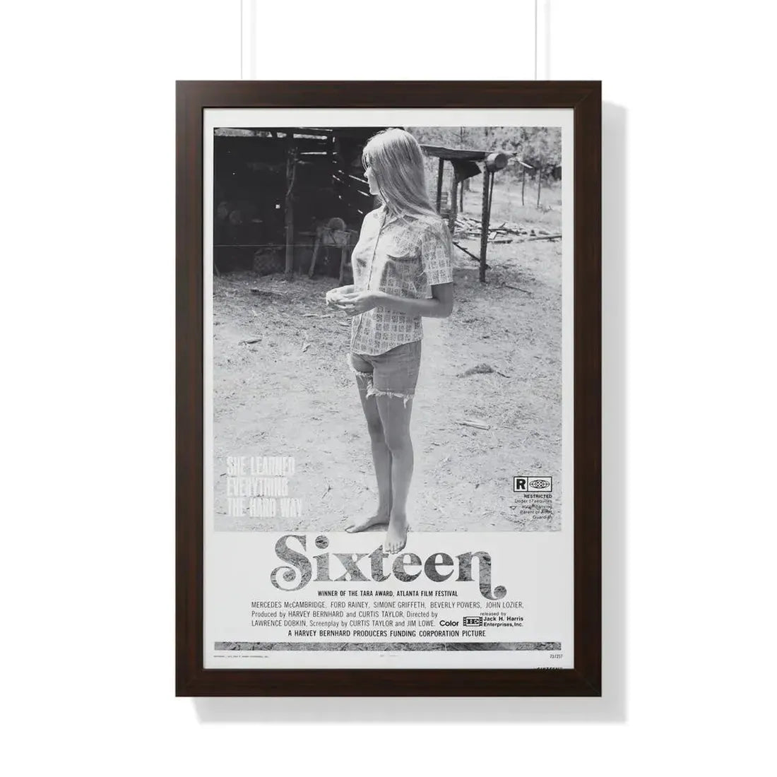SIXTEEN 1972 - Framed Movie Poster 20" x 30" Walnut - The Sticker Space