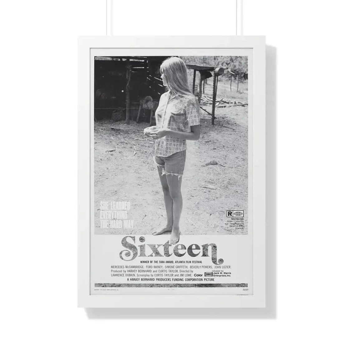 SIXTEEN 1972 - Framed Movie Poster 20" x 30" White - The Sticker Space