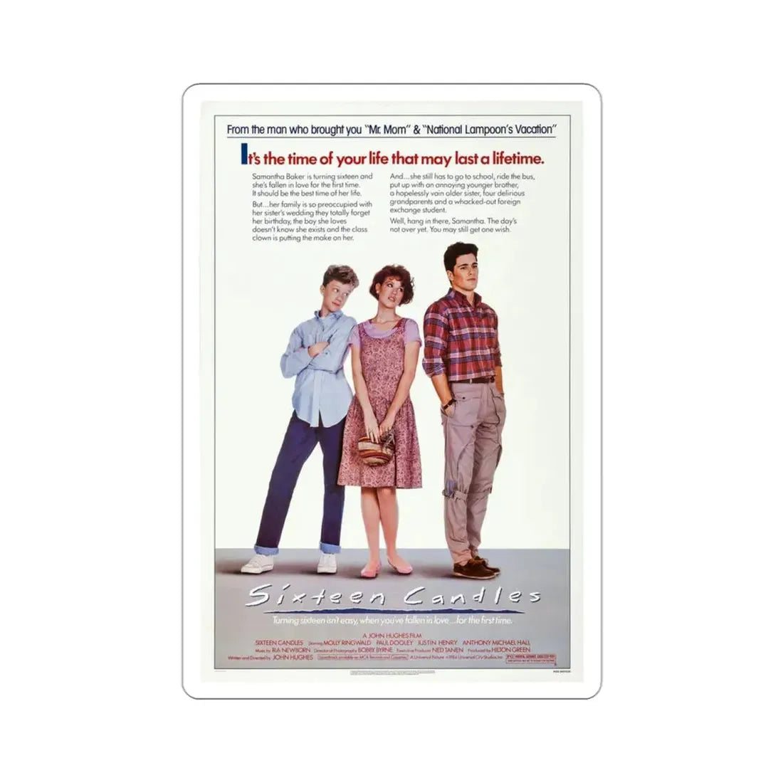 Sixteen Candles 1984 Movie Poster STICKER Vinyl Die-Cut Decal 3 Inch - The Sticker Space