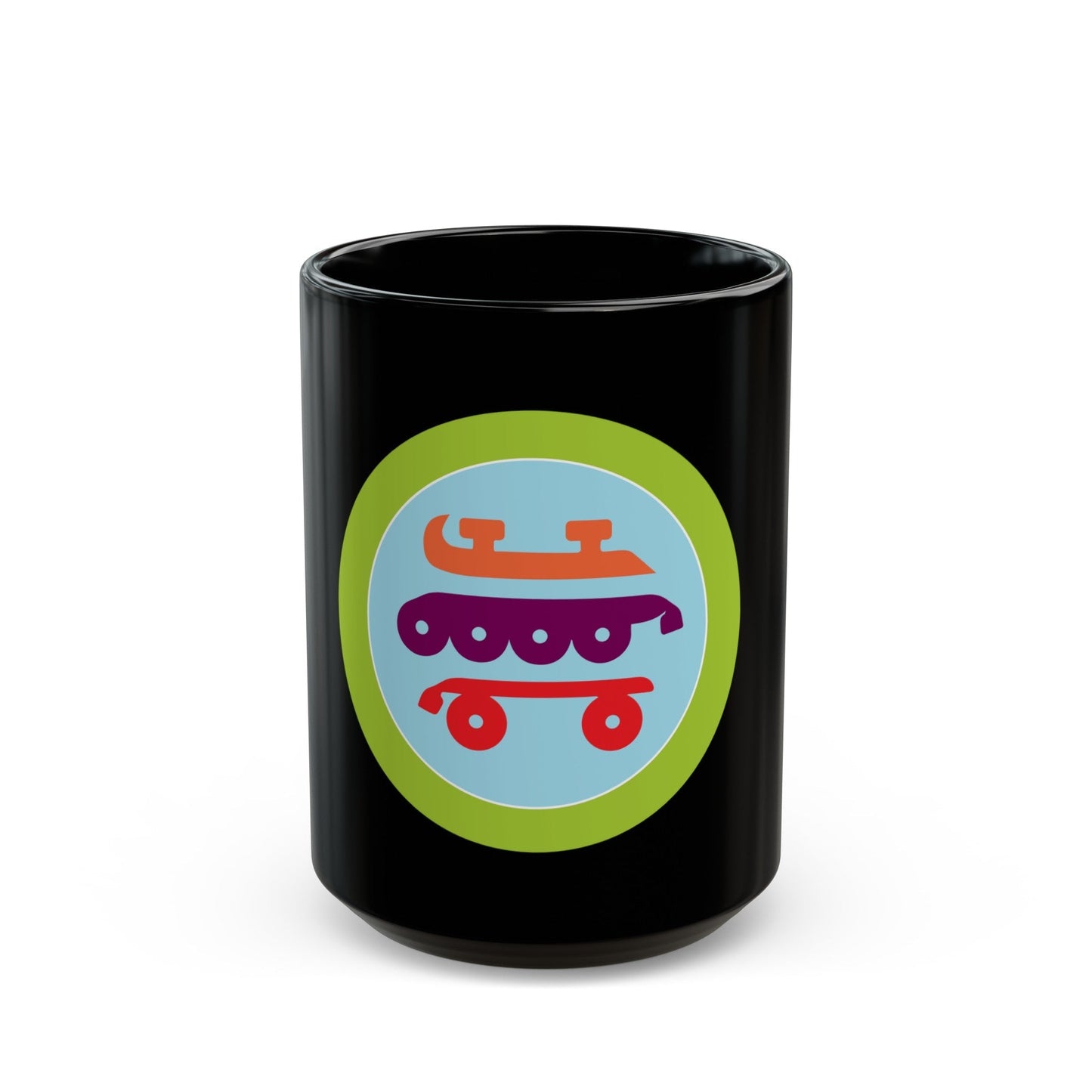 Skating (Boy Scout Merit Badge) Black Coffee Mug-15oz-The Sticker Space