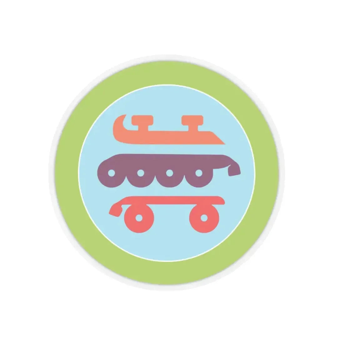 Skating (Boy Scout Merit Badge) STICKER Vinyl Kiss-Cut Decal 3 Inch Transparent - The Sticker Space