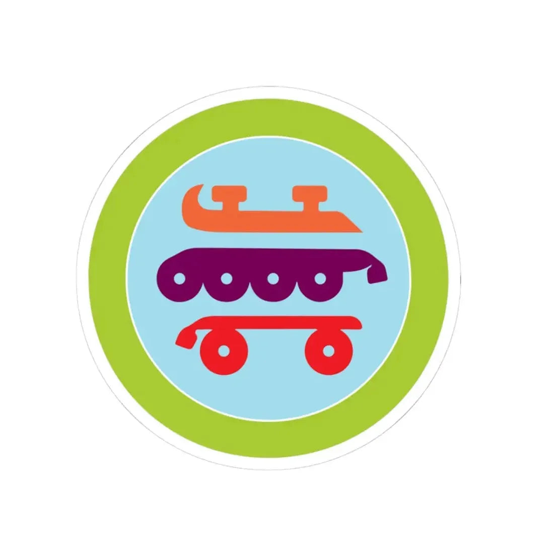 Skating (Boy Scout Merit Badge) STICKER Vinyl Kiss-Cut Decal 3 Inch White - The Sticker Space