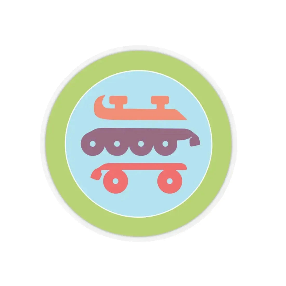 Skating (Boy Scout Merit Badge) STICKER Vinyl Kiss-Cut Decal 4 Inch Transparent - The Sticker Space
