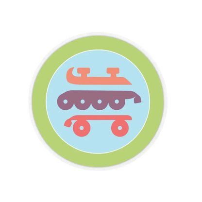 Skating (Boy Scout Merit Badge) STICKER Vinyl Kiss-Cut Decal 4 Inch Transparent - The Sticker Space