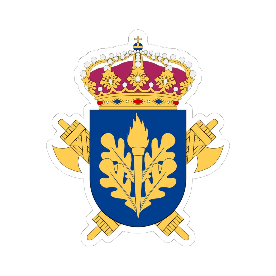 Säkerhetspolisen vapen (Sweden) (Coat of Arms) STICKER Vinyl Kiss-Cut Decal 4 Inch White - The Sticker Space