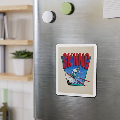 Ski advertisement poster (Magazine Illustration) Refrigerator Magnet-The Sticker Space