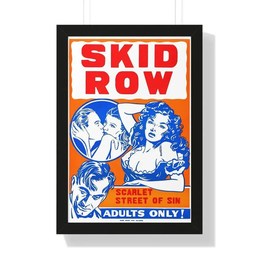 SKID ROW (CONFESSIONS OF A VICE BARON) 1943 - Framed Movie Poster 16″ x 24″ Black - The Sticker Space