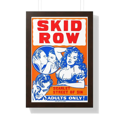 SKID ROW (CONFESSIONS OF A VICE BARON) 1943 - Framed Movie Poster 16″ x 24″ Walnut - The Sticker Space