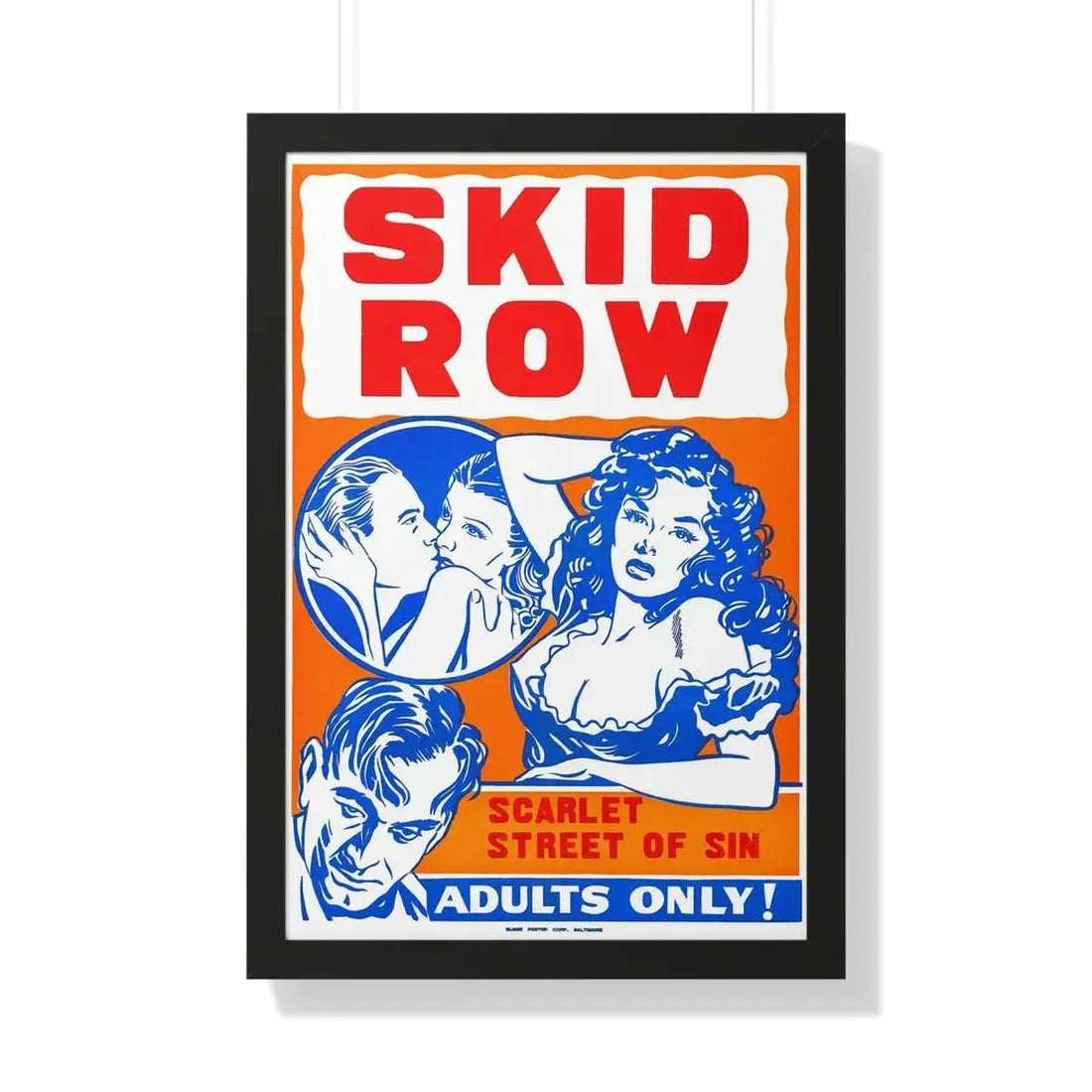 SKID ROW (CONFESSIONS OF A VICE BARON) 1943 - Framed Movie Poster 20" x 30" Black - The Sticker Space