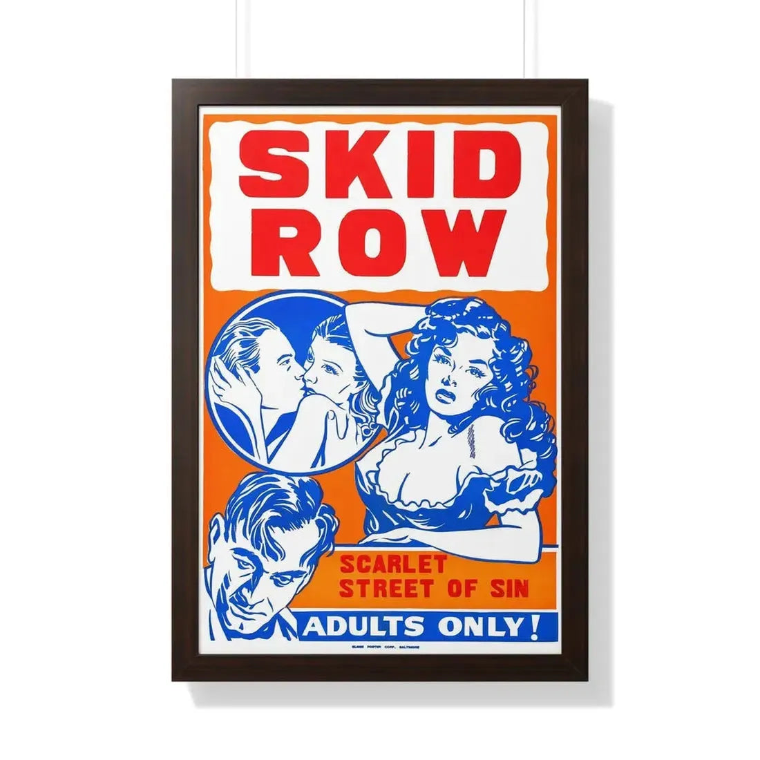 SKID ROW (CONFESSIONS OF A VICE BARON) 1943 - Framed Movie Poster 20" x 30" Walnut - The Sticker Space