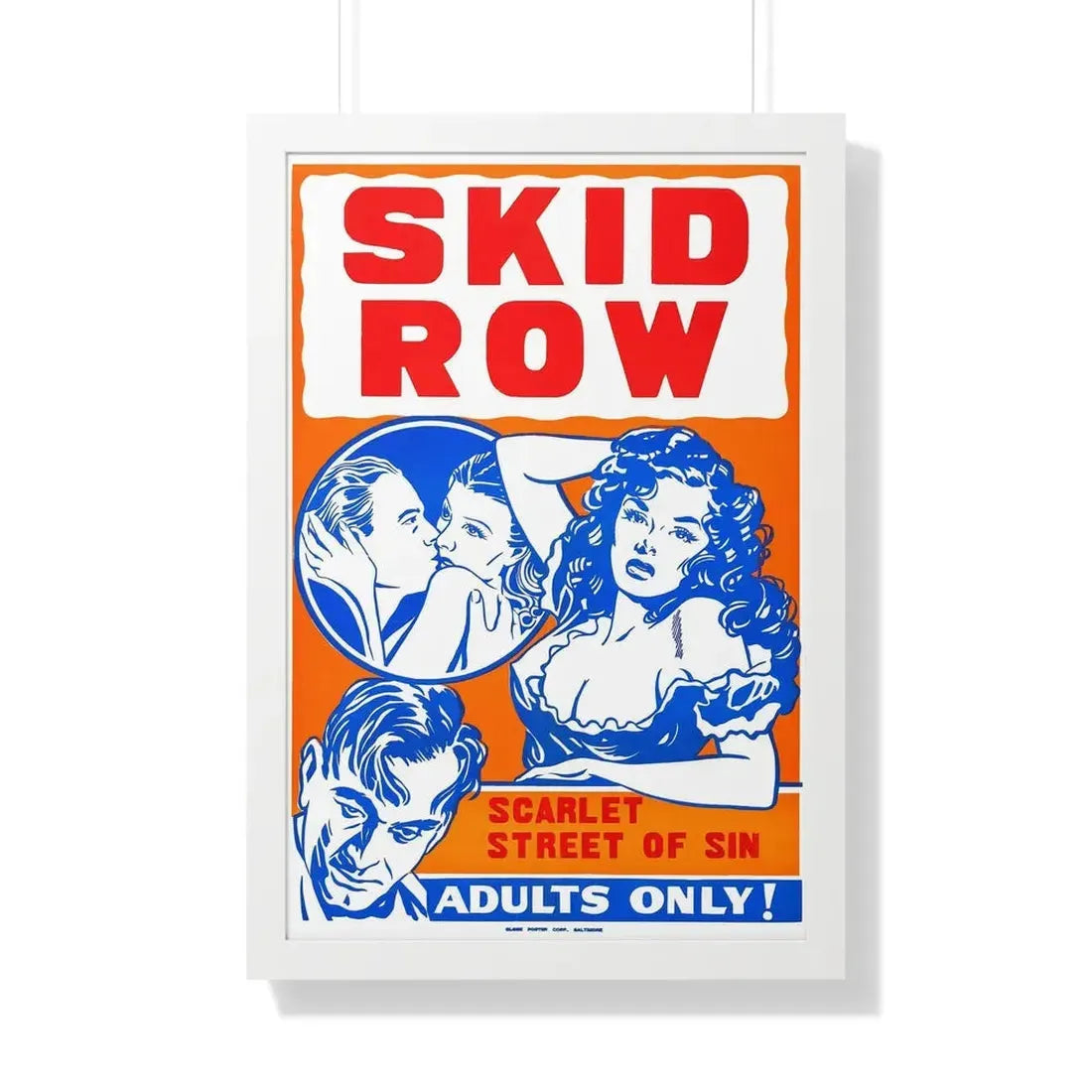 SKID ROW (CONFESSIONS OF A VICE BARON) 1943 - Framed Movie Poster 20" x 30" White - The Sticker Space