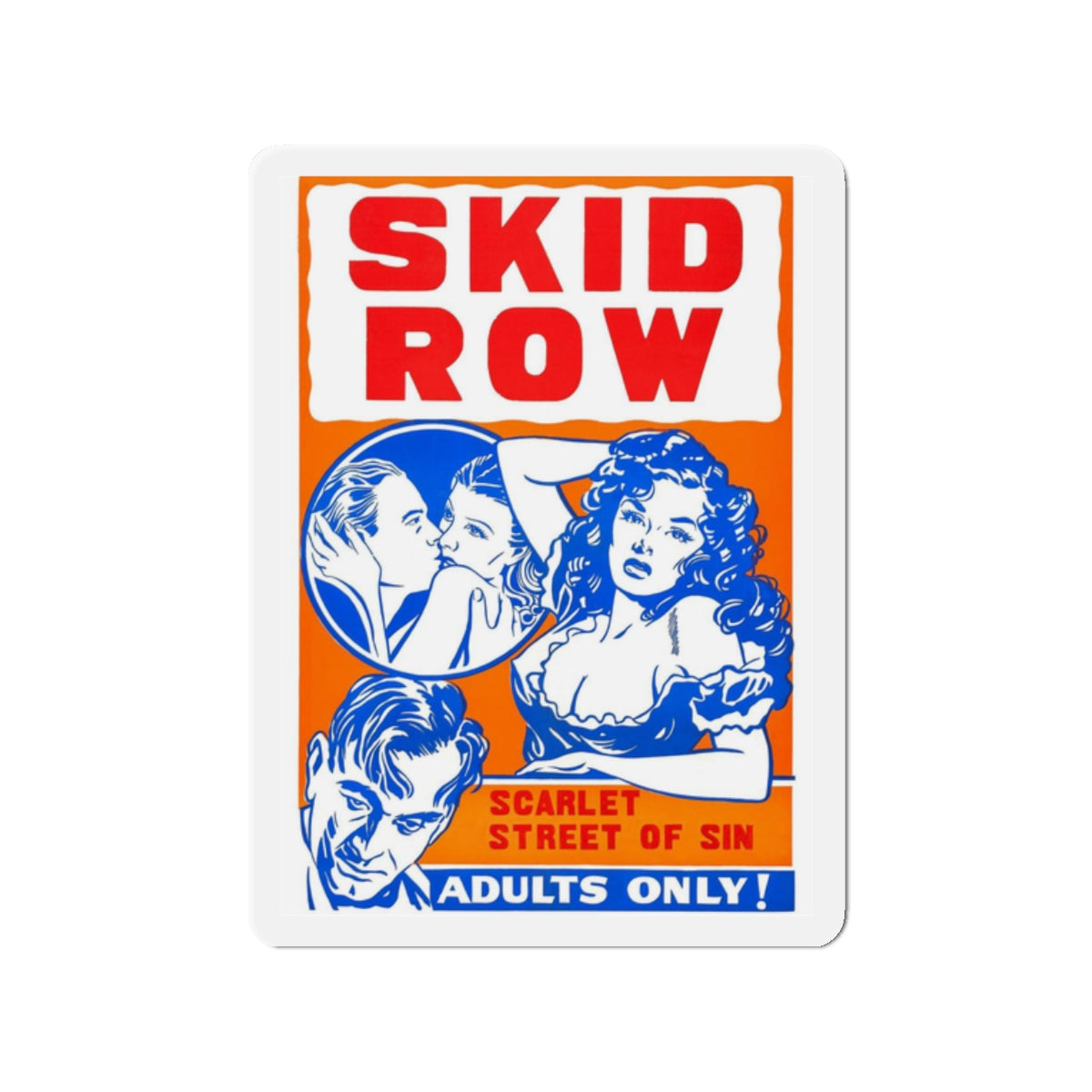 SKID ROW (CONFESSIONS OF A VICE BARON) 1943 Movie Poster - Refrigerator Magnet-2" x 2"-The Sticker Space