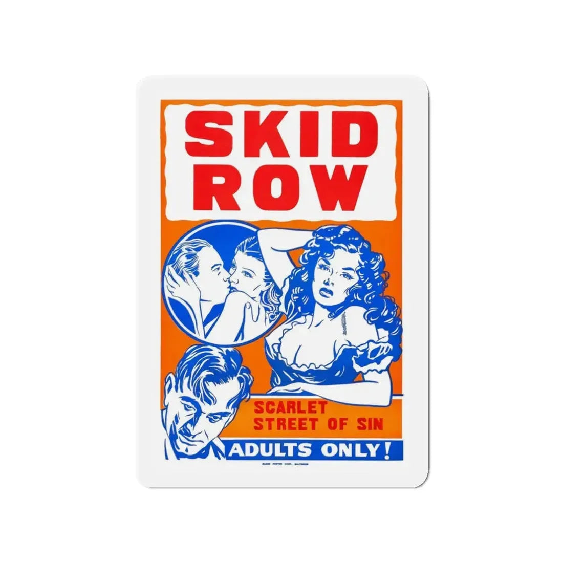 SKID ROW (CONFESSIONS OF A VICE BARON) 1943 Movie Poster - Refrigerator Magnet 3 Inch - The Sticker Space