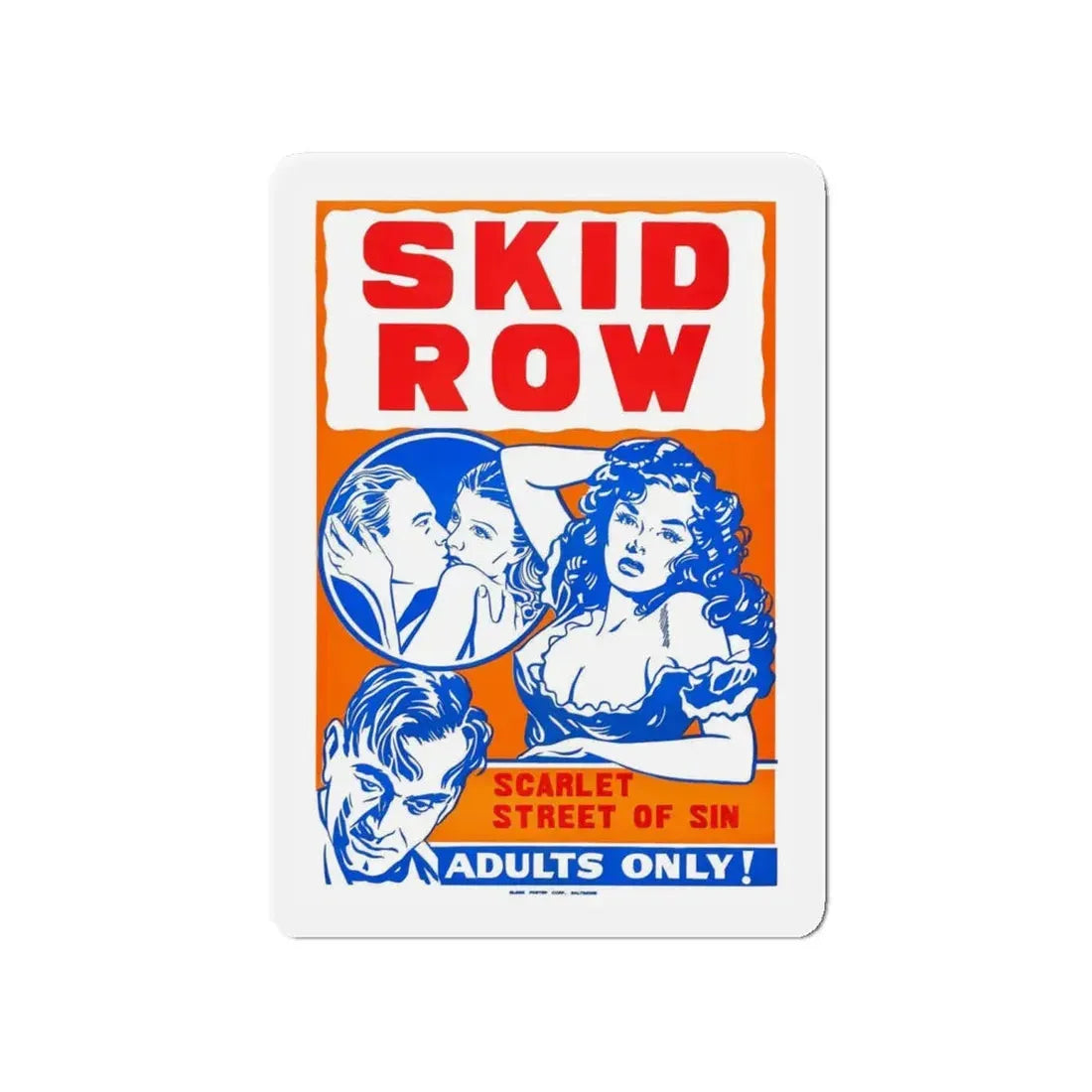 SKID ROW (CONFESSIONS OF A VICE BARON) 1943 Movie Poster - Refrigerator Magnet 4 Inch - The Sticker Space