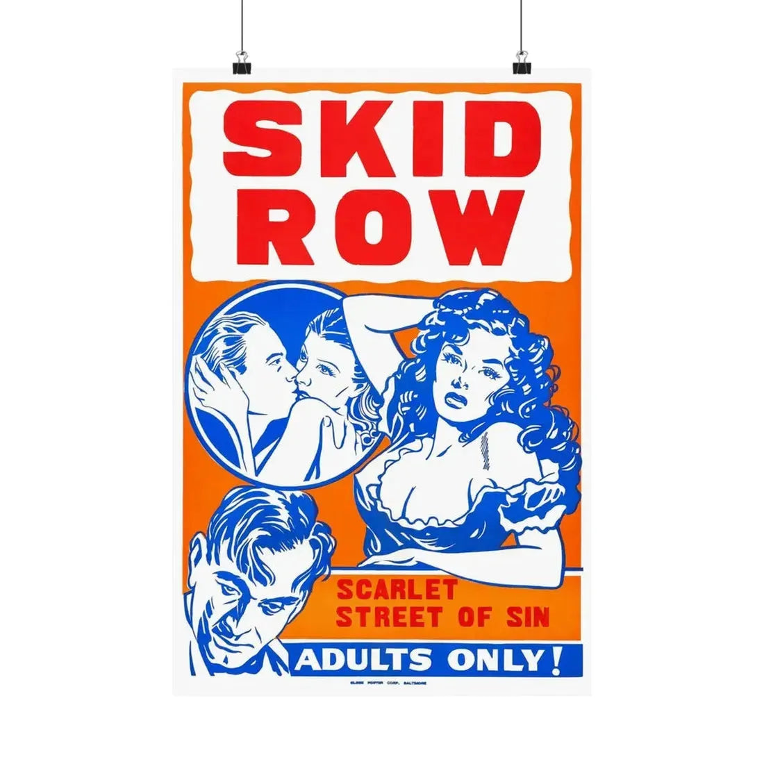 SKID ROW (CONFESSIONS OF A VICE BARON) 1943 - Paper Movie Poster 16″ x 24″ Matte - The Sticker Space