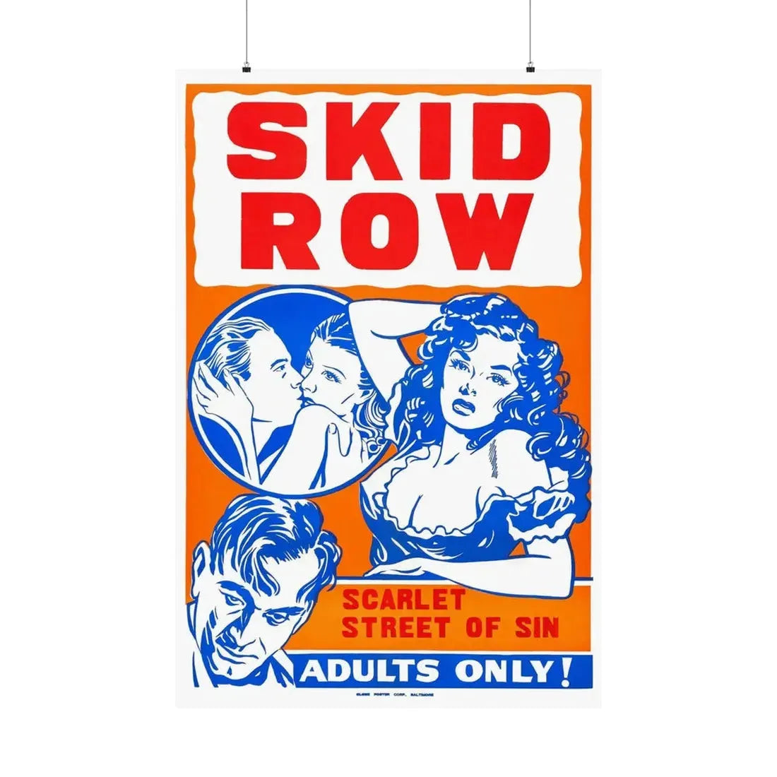 SKID ROW (CONFESSIONS OF A VICE BARON) 1943 - Paper Movie Poster 36" x 54" Matte - The Sticker Space