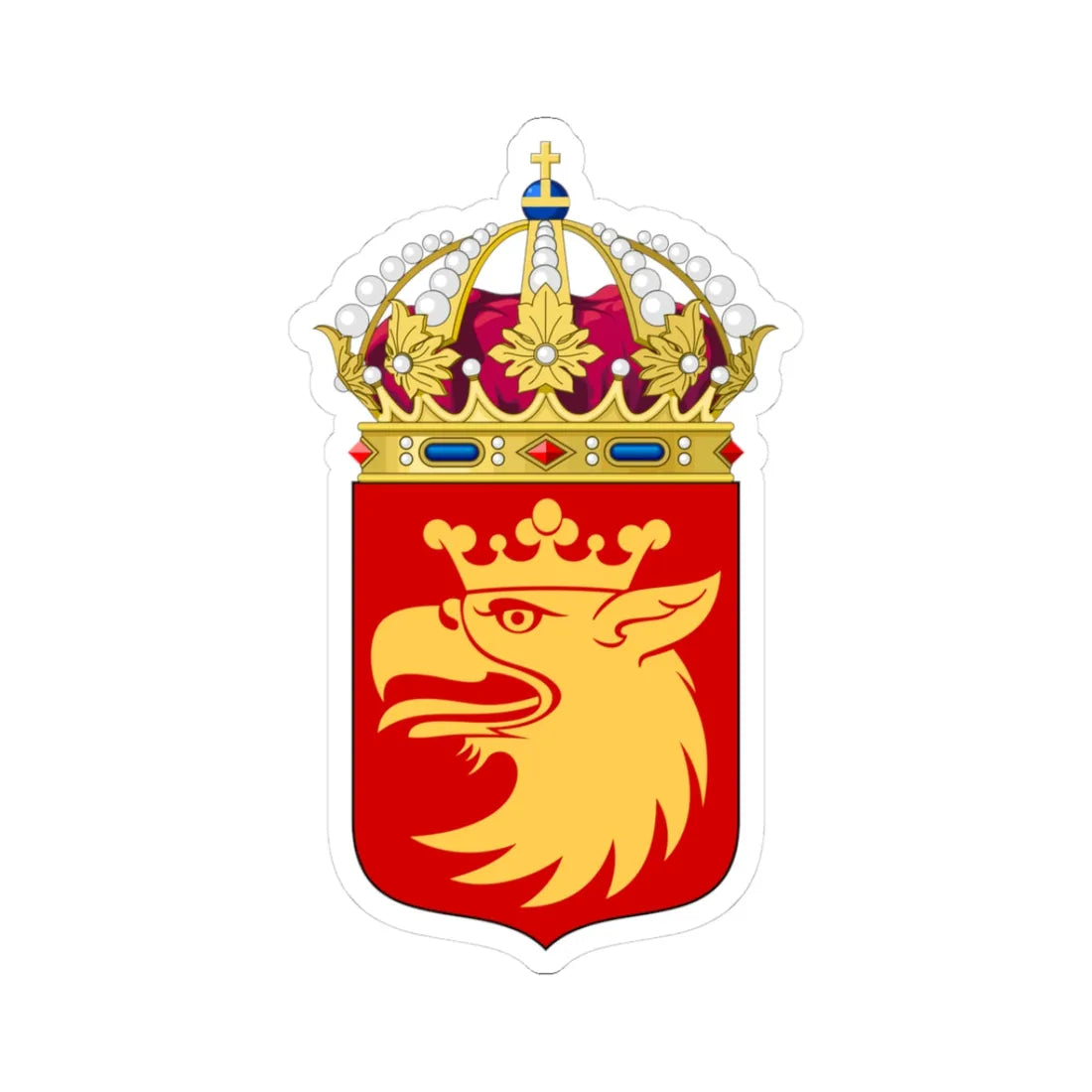 Skånes läns vapen crowned (Sweden) (Coat of Arms) STICKER Vinyl Kiss-Cut Decal 3 Inch White - The Sticker Space